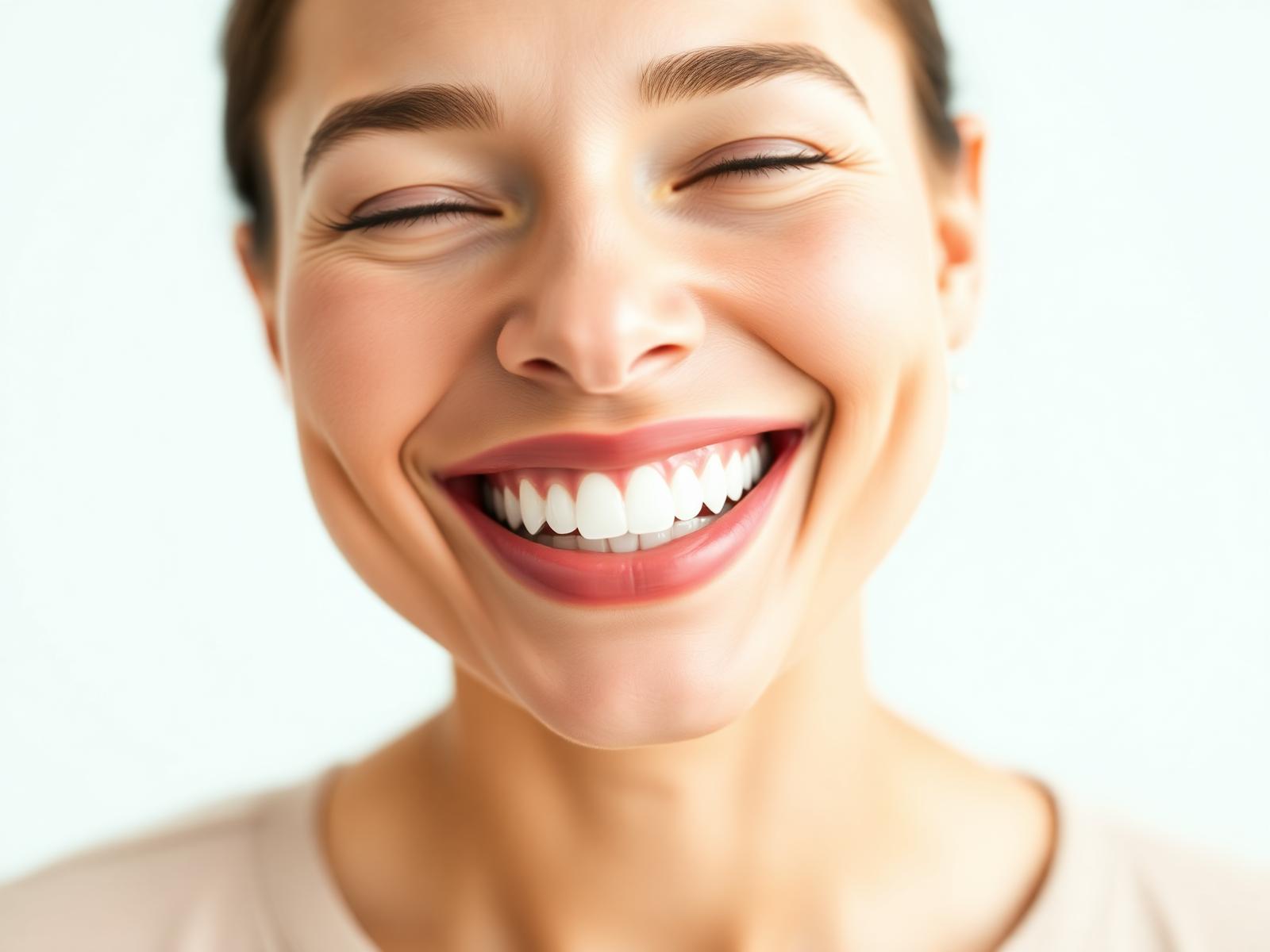 Paziente con un sorriso sano e luminoso